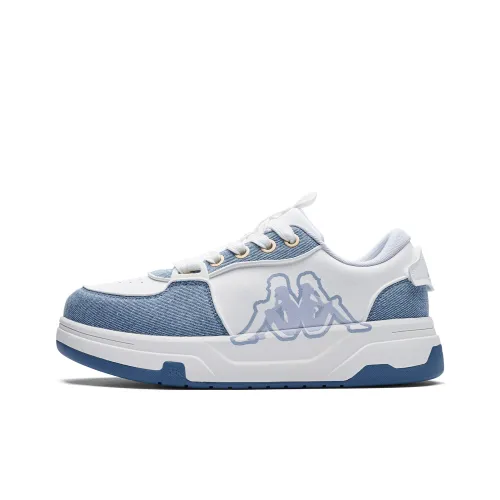 KAPPA Спина к Спине Устойчивая к истиранию Низкий Топ Скейтборд Кроссовки Унисекс Белый Синий