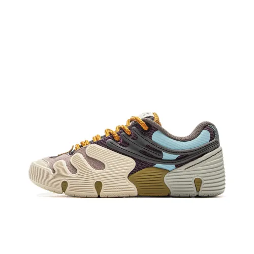 LiNing Slip-resistant и устойчивые к истиранию покрытие Низкие кеды для скейтбординга Унисекс Бежевый Серый Синий