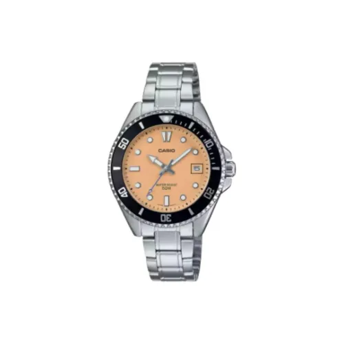 CASIO Кварцевый механизм нержавеющая сталь ремешок часы унисекс апельсин циферблат