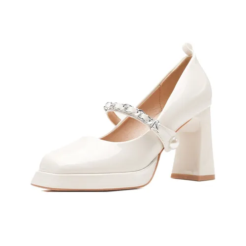 Zubumei Грубый каблук Мэри Джейн Женские туфли