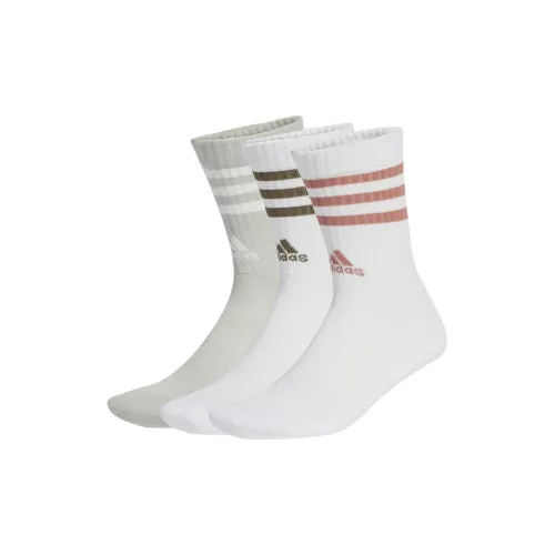 Adidas Носки Crew Унисекс 3 упаковки светло-зеленый белый
