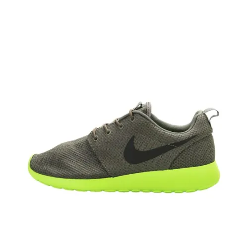 Nike Roshe Run Slip-resistant Abrasion-resistant Low Top Casual Running Shoes Men's Gray Green Найк Розе Ран Слип-Резистент Абразион-Резистент Низкий Топ Повседневные Беговые Кроссовки Мужские Серый Зеленый