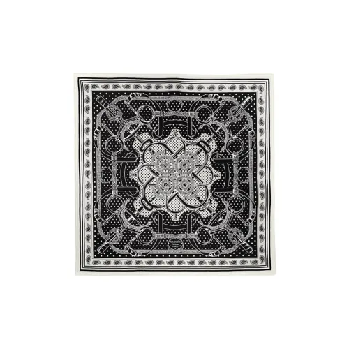 HERMES Шелковые шарфы из шелка Mulberry женские черные и белые