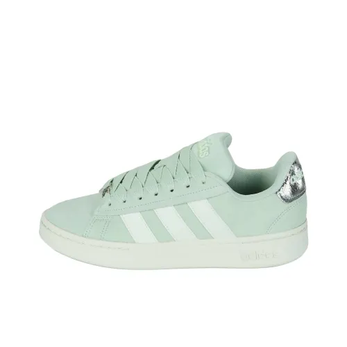 Adidas GRAND COURT ALPHA противоскользящие устойчивые к истиранию дышащие низкие кроссовки для скейтбординга женские зеленые