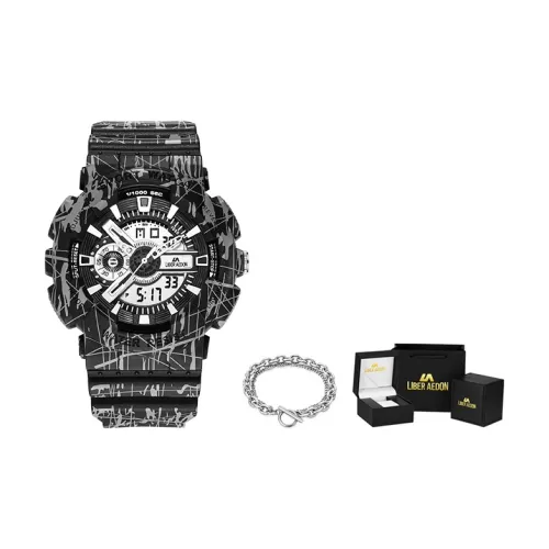 LIBER AEDON Наручные часы Кварцевый механизм Резиновый ремешок Серый циферблат Мужские часы Коробка признания в любви