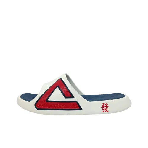 PEAK Tai Ji1,0 Quiet Slip-Resistant Abrasion-Resistant Slippers Unisex White Red PEAK Tai Ji1,0 Тихие противоскользящие абразионные слипоны унисекс белый красный