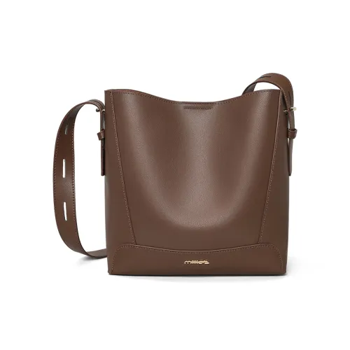 MILLIE'S Коровья кожа с синтетической кожей ведрообразная сумка сумка через плечо женская кофейного цвета