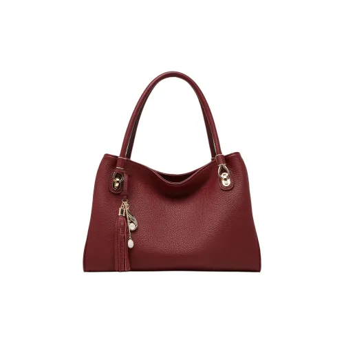 Geshiman Сумка из коровьей кожи Женская Бордовый Черный