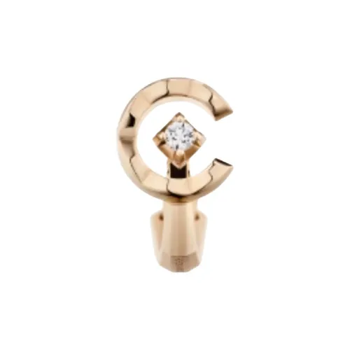 CHANEL Серьга-клипса COCO Мотив Matelassé, Золото BEIGE GOLD 18 Карат, Бриллиант