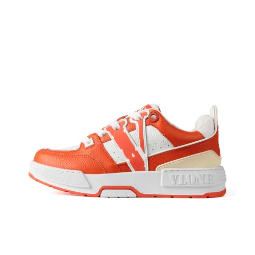 VLONE Slip-resistant и дышащие низкие кеды для скейтбординга унисекс белые и оранжевые