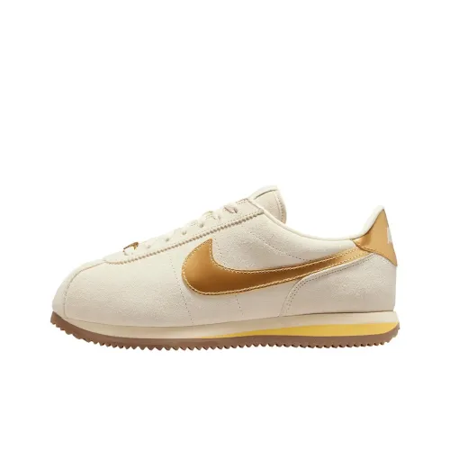 Nike Cortez Беговые кроссовки Низкие Топ Белый Золото Унисекс