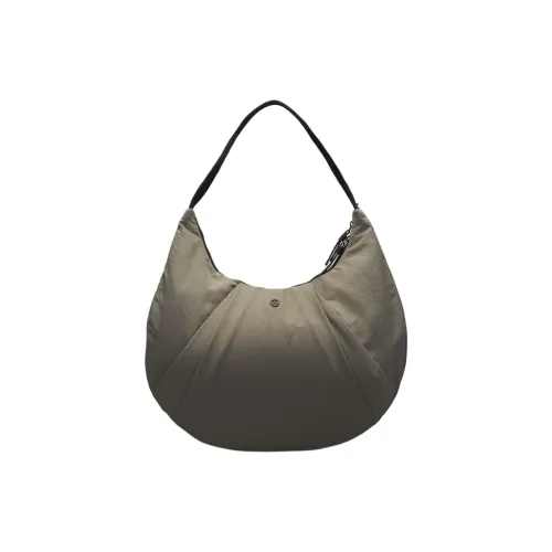 lululemon Круассан Ткань Сумка через плечо Стандартная Женская Зеленая Серый и Черная