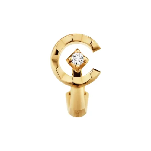 CHANEL Серьга-клипса COCO Мотив Matelassé, Желтое Золото 18 Карат, Бриллиант