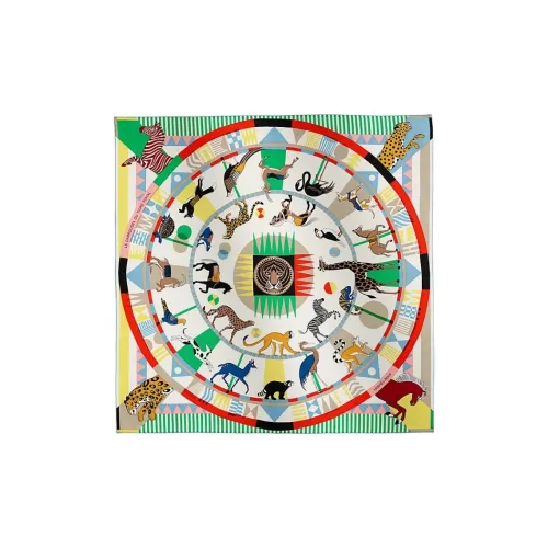 HERMES Шарфы из шелка Тутовый женские зеленые