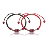 Парный браслет с шнурком в виде китайского символа "Богатство" и благоприятных животных