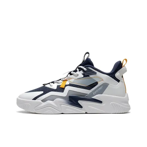 XTEP Undercurrent 1,0 Устойчивый к истиранию Дышащий MID Топ Скейтборд Кроссовки Мужской Белый Чернильный Зеленый Синий