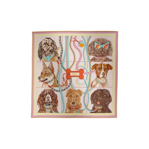 HERMES Шарфы из шелка тутового дерева Женские Позолоченные Бежевые