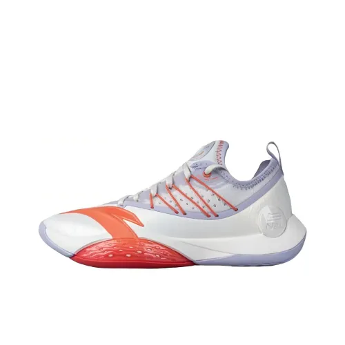 ANTA Skyrim 2 Амортизация и Дышащий Низкий Топ Баскетбольные Кроссовки Мужские Белый Серый Красный