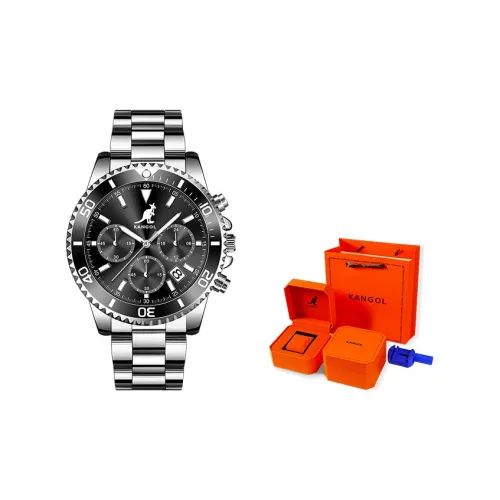 KANGOL Кварцевый механизм ремешок из нержавеющей стали черный циферблат мужские часы