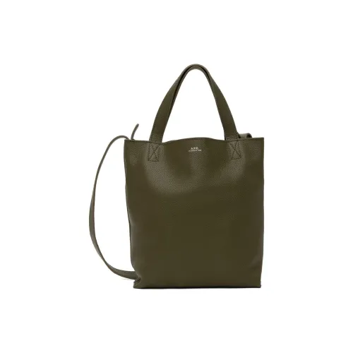 A.P.C Pebble Leather Tote Bag Shopping Bag Shoulder Bag Crossbody Bag Small Men's Pine Green