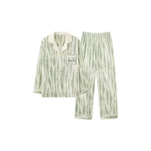 XIAFENYAN Пижамный комплект женский зеленый