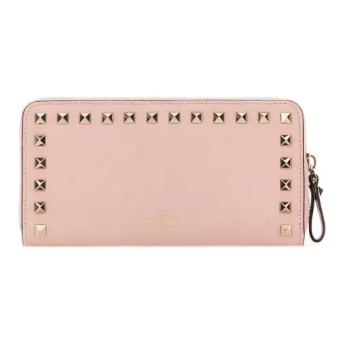 Valentino Телячья кожа и Цинковый сплав Кошелек Стандартный Женский Светло-розовый