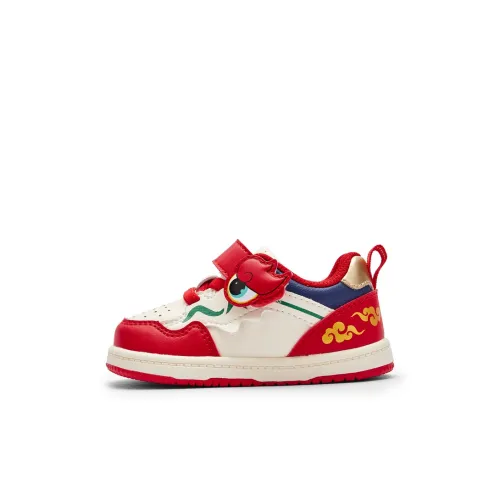 Balabala Year of the Dragon CNY series Обувь для малышей Низкий топ Белый Красный Тон 00416 Дошкольная