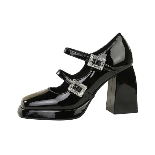 QITUMAUL Грубый каблук Мэри Джейн туфли 9 см женские