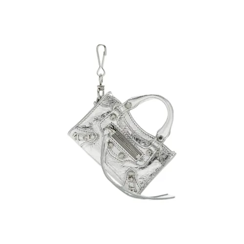 Balenciaga Le City Кожа Bag Charm Сумка Merch Mini Женские Серебристый