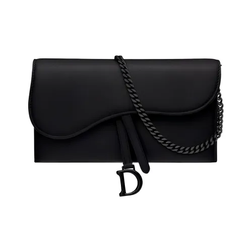 DIOR Телячья кожа Комбинированная сумка клатч сумка через плечо сумка для женщин матовый черный