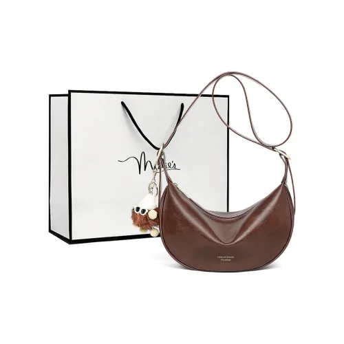 MILLIE'S Корова Кожа Пельменная Сумка через плечо Обычная Женская Кофейная Черная