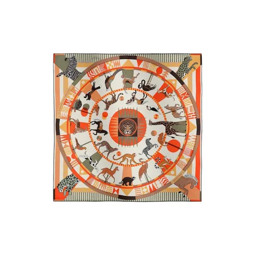 HERMES Шарфы из шелка Тутовый женские апельсин