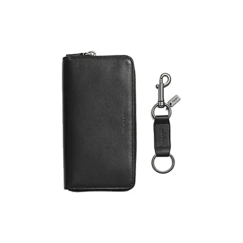 COACH Accordion Zip Кожа Кошелек Мужской Черный