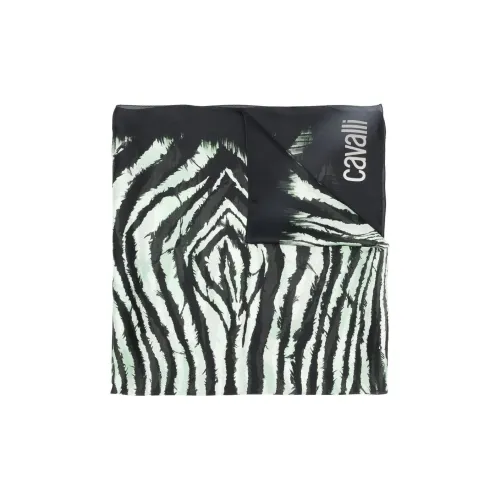 Roberto Cavalli Шелковые шарфы Мужской Черный Белый