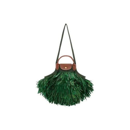 LONGCHAMP Le Pliage Collection Хлопок Одно плечо Сумка Большая Женская Зеленая