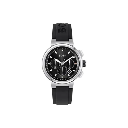 Hugo Boss Мужские часы Кварцевый механизм 44 мм Черный циферблат