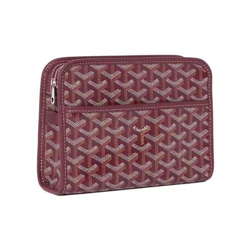 GOYARD Холст Туалетная сумка Маленькая Унисекс Бордовый