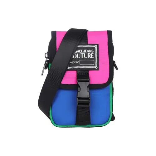 VERSACE JEANS COUTURE Нейлоновая сумка через плечо мини мужская розовая синяя многоцветная