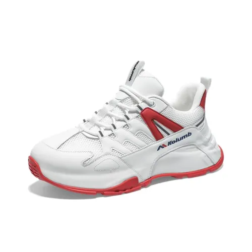 KOLUMB Амортизаторы Шок Устойчивый к истиранию Низкий Топ Повседневный Мужской Белый Красный
