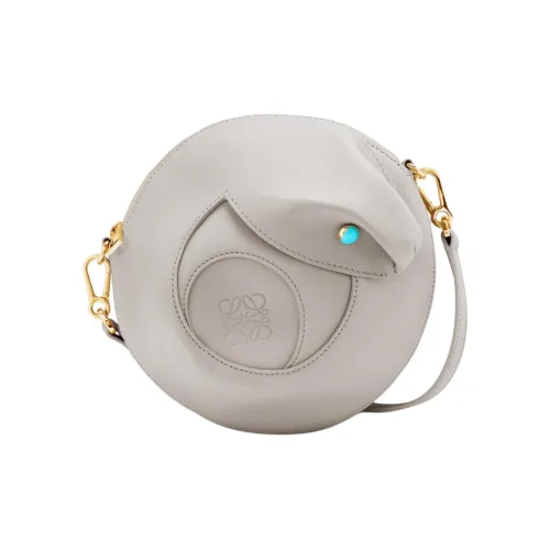 LOEWE Гладкая Телячья Кожа Круглая Сумка Сумка через плечо Женская Оболочка Серый