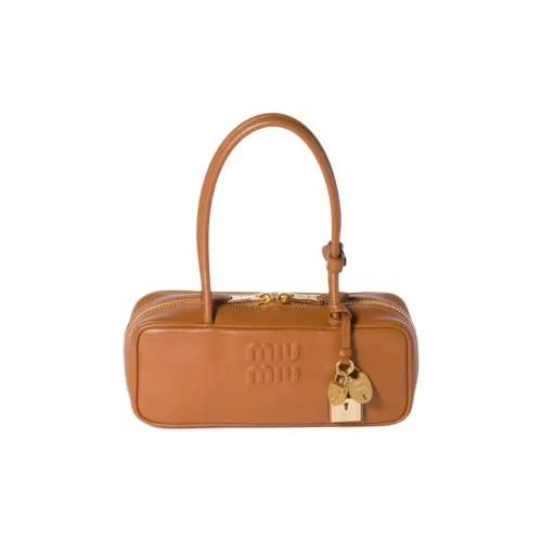 MIU MIU Beau Телячья кожа Сумка через плечо Маленькая Женская Коньячная кожа