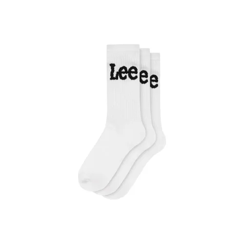Lee 3 шт Белый Унисекс MID Носки до икры