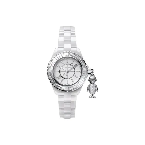 CHANEL Женские часы Кварцевый механизм Керамика Ремешок 33 мм Белый циферблат