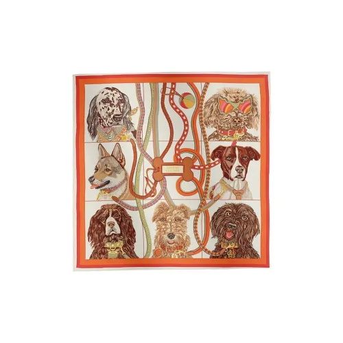 HERMES Шелковые шарфы Женские Апельсин