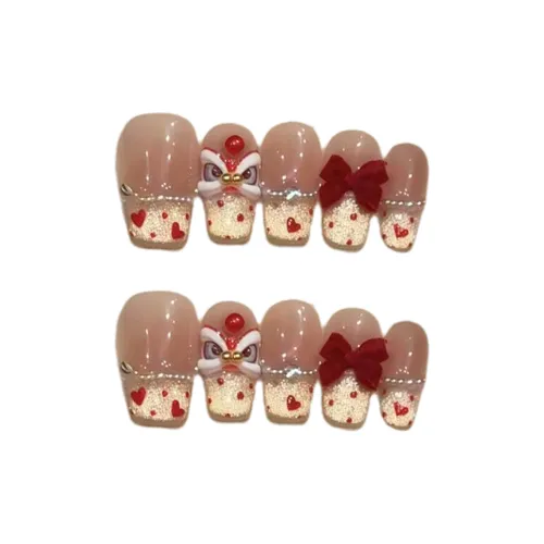 XIAMEIYU Xinyue Лев Осветляющий Бант Ручная Работа Nail Art 20 мм Искусственный Ногтевой Короткий ЛАДЬЕР Кошачий глаз