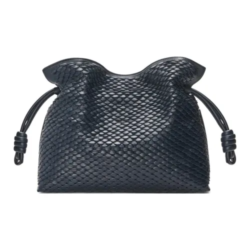 LOEWE Flamenco Овечья кожа Одно плечо Через плечо Клатч Средний Женский Чернила Синий