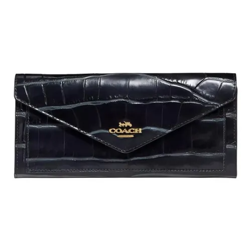 COACH Soft Wallet из кожи кошелек женский черный