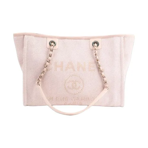 CHANEL Вязаная ткань Тоут Сумка Сумка для покупок BEACH BAG Женская сумка Розовый