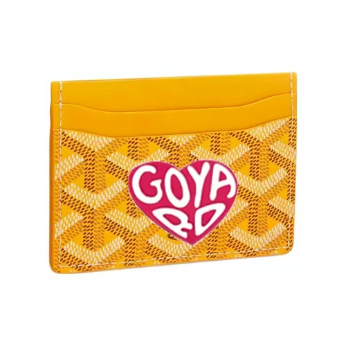 GOYARD Saint Sulpice Холст с кожей Картхолдер Картхолдер Унисекс Желтый Персиково-красный Маленькое сердце