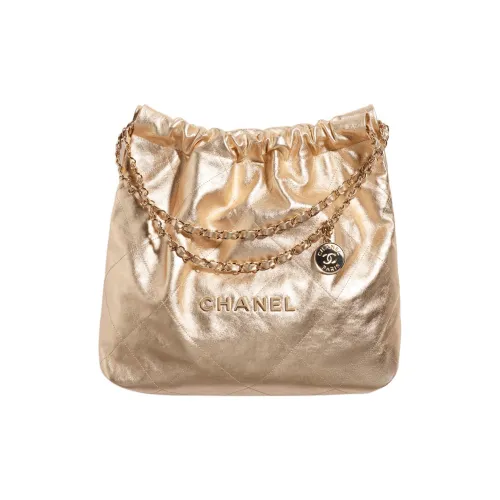 CHANEL 22Bag Телячья кожа Сумка для мусора Тоут Сумка Сумка для покупок Сумка Сумка через плечо Стандартная Женская Золотая